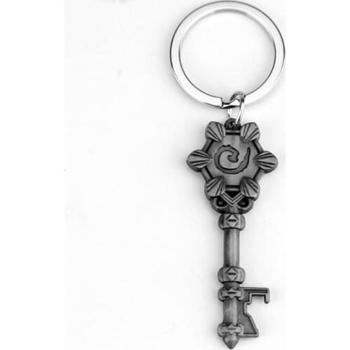 MQCHUN Fashion Hot Sale Hearthstone Logo Keychain High Quality Antique Bronze Heroes Key Shape Keyring Gift For Men Women