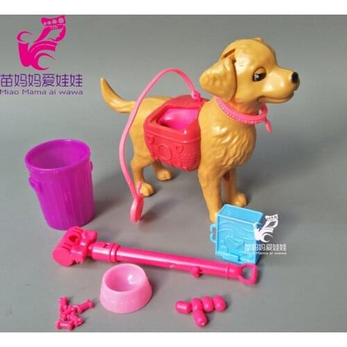 Dog Pet Sets Dog Food Bones 1:6 Dollhouse Accessories Puppet Toy For Barbie Ken Doll Play House Early Education girl gift