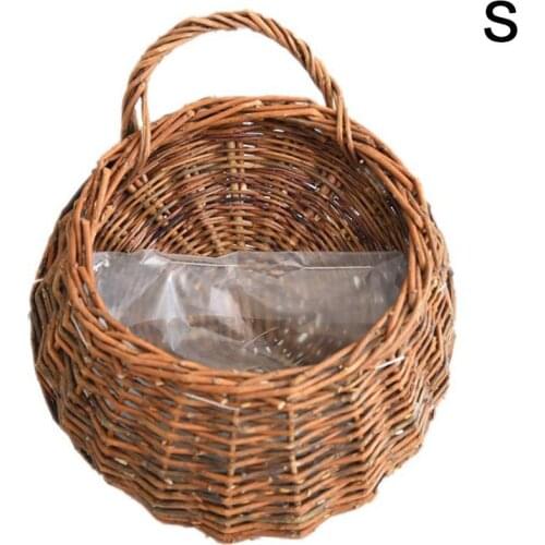 Bird Nest Rattan Wall Hanging Storage Basket Natural Wicker Home Door Flower Pot Vase Garden Wedding Wall Ornament