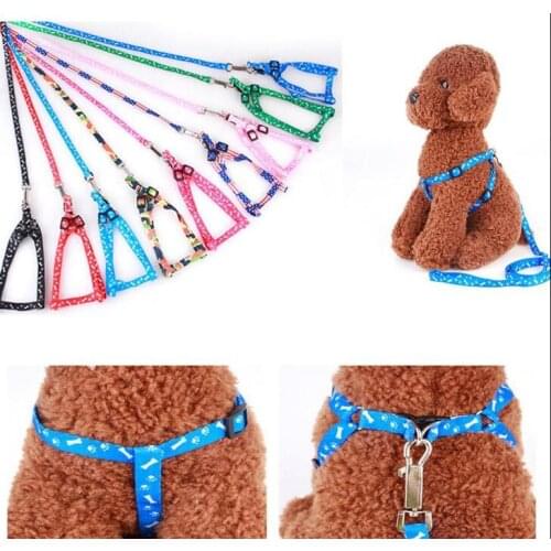 Newest 1.0*120cm Dog Harness Leashes Nylon Printed Adjustable Pet Dog Collar Puppy Cat Animals Accessories Pet Necklace Rope Tie