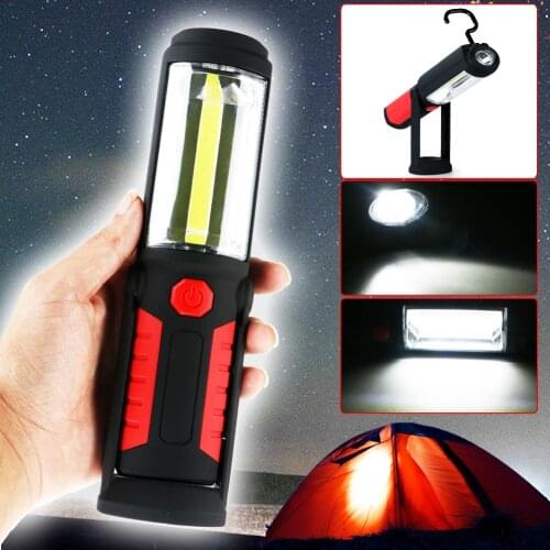 NEW 1Pc COB LED Work Light Inspection Lamp Flashlight Torch Lantern Magnetic Hand Tool Emergency LED Light For Garage Camping