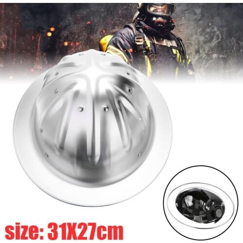 Aluminum Alloy Safety Helmet Silver Full Brim Construction Safety Helmet Head Protection for Railway Metallurgy Mine Work Cap