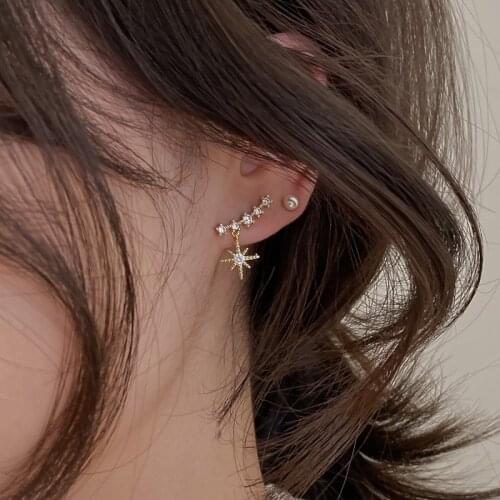 New Trend 2021 Korean Fashion Gold Star Pendant Womens Earrings Charms Ear Jewelry Party Gift