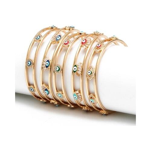 Lucky Eye Blue Turkish Evil Eye Charm Bracelet Copper Adjustable Layered Chain Bracelet for Women Girls Fashion Jewelry