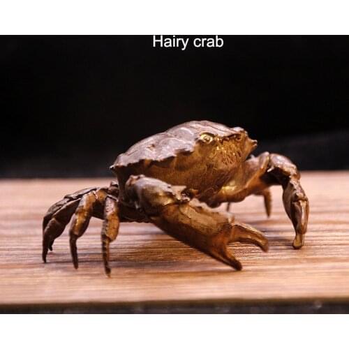 Retro Pure Copper Hairy Crab Tea Pet Simulation Animal Ornament Crafts Tea Tray Bonsai Decoration Tea Ceremony Accessories Gift