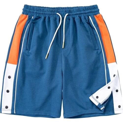 Summer Shorts Men Hip Hop Fashion Casaul Streetwear Buttons Color Block Patchwork Harem Knee Length 2021 Loose Hawaii Beachwear