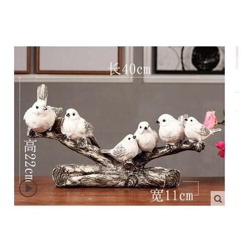 Nordic American modern creative bird furnishing wine cabinet decorations tree birds luxury Animal Sculpture statue inventory cra