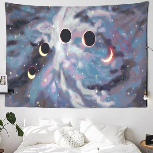 Nordic Ins Psychedelic Wall Hanging Colorful Planet Tapestry Space Star Moon Seven Chakra Bohemian Wall Cloth Tapiz Witchcraft
