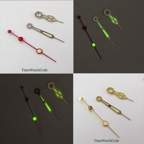 Luminous Watch Hands Parts Fit For Miyota8215 821A NH35A NH36A 7s26 4r15 Automatic Movement Green Lume Golden Silver 4 models