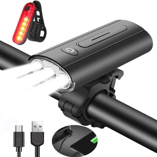 High Brightness Bike Front Lamp Bicycle Cycling Flashlight IPX5 Waterproof LED Headlight Rear Light Taillight D0LB