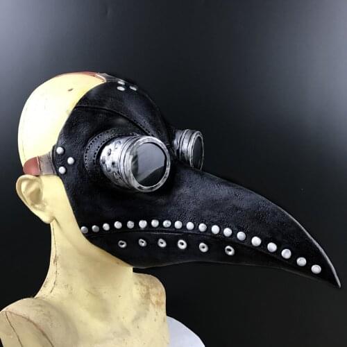 Funny Medieval Steampunk Plague Doctor Bird Mask Latex Punk Cosplay Masks Beak Adult Halloween Event Cosplay Props