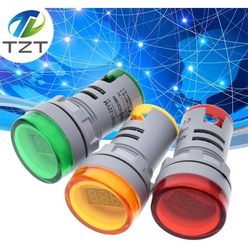 TZT 22MM AD16 type AC60-500V Mini Voltage Meter LED Digital Display AC Voltmeter Indicator Light/Pilot Lamp Red Green Yellow