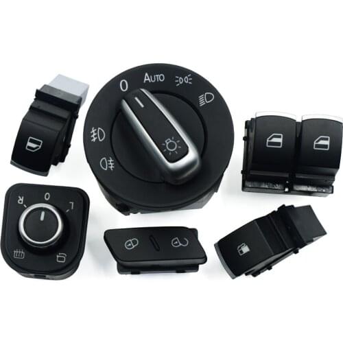 Window Mirror Headlight Door Control Switch For VW Passat B6 Golf MK5 6 R32 GTI MK5 Rabbit Tiguan 5K3959857 1K0962125 5ND941431B
