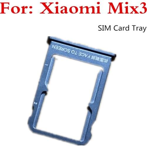 1pcs For Xiaomi Mi Mix 3 SIM Card Tray + Micro SD Card Tray Holder Slot Adapter Socket For Xiaomi Mix3 Replacement