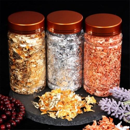10g Gold Foil Paper Aluminum Foil Paper Decoration DIY Making Gift Box Packaging Edible Rose Gold Flakes Nail Painting Crafts