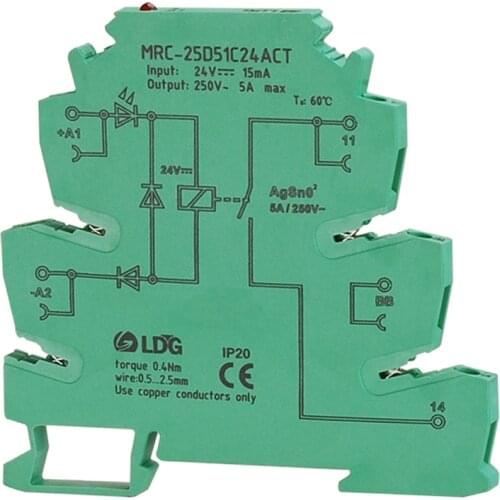 10pcs/lot MRC-25D51C24 1NO Relay Module Voltage Relay Board DC24V Input 5A 250VDC/AC Output Electromagnetic Circuit Interface