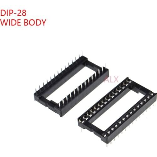 10PCS wide body DIP28 IC SOCKET DIP CHIP TEST HOLDER Adaptor 28 PIN dip-28 DIP 28PIN 28p 2.54MM PITCH CONNECTOR