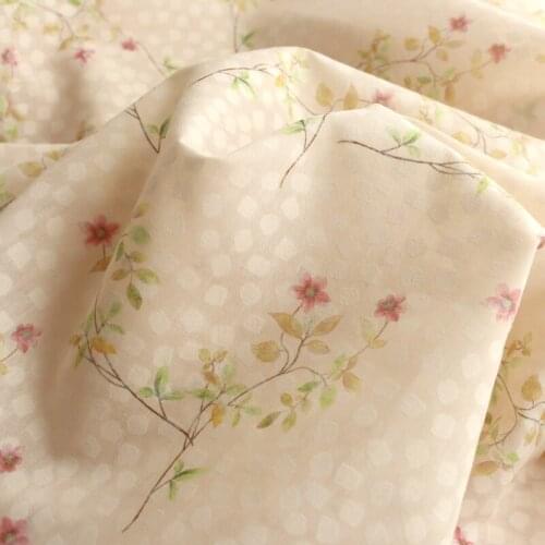 145x50cm National Style Fresh Floral Sewing Fabric Polyester Dress Cheongsam Doll Clothes Childrens Clothing Apparel DIY Cloth