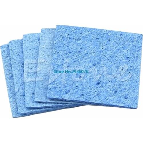 2020 New 5pcs/lot 6cm*6cm Soldering Iron Solder Tip Welding Cleaning Sponge Pads Blue Size MY9_30