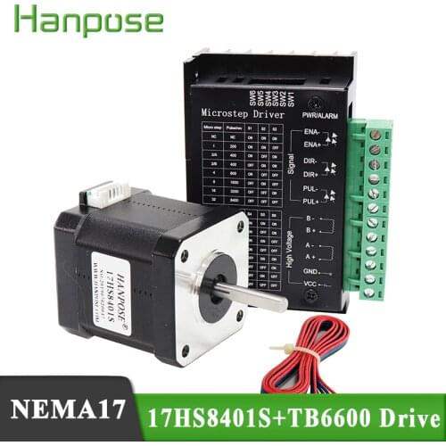 42 motor drive TB6600 with Stepper Motor 4-lead Nema17 48mm / 78Oz-in / 1.8a Nema 17 motor 42BYGH 1.8A (17HS8401) motor
