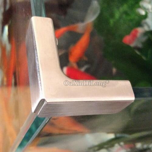 8PCS L Clamps Stainless Steel Glass/Acrylic Showcase Clips/Connector,for Glass/Acrylic,No Drilling,Aquarium DIY Reinforced