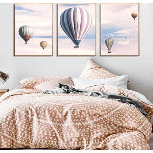 5D Diamond Painting Helium Hot Air Balloon Pink Sky Diamond Embroidery Diamond Mosaic Cross Stitch Kit Room Decoration