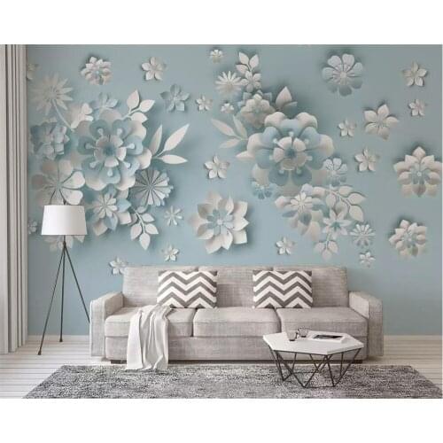 Beibehang Custom wallpaper photo Nordic wind 3D embossed floral TV background wall paper home decoration murals 3d wallpaper