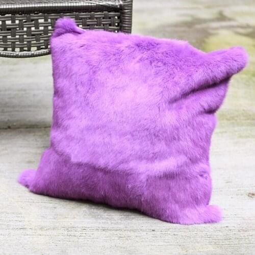 Free Shipping CX-D-05F Real Rabbit Fur Sofa Cushion Cover / Pillow Natural Color Pillow Covers