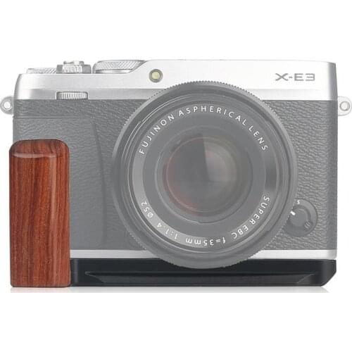 For FUJI XE3 Fujifilm X-E3 Wooden Wood Hand Grip Plate Bracket with Alum Base Plate Bracket