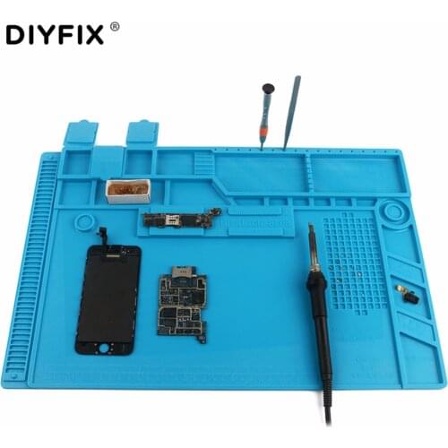 DIYFIX S-170 480x318mm Silicone Pad Desk Work Mat Heat Insulation Maintenance Platform for BGA PCB Soldering Repair Tool