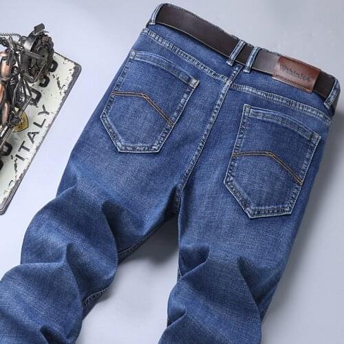 2021 Autumn Winter New MenS Fashion Jeans Korean Business Casual Loose Straight Pants Classic Brand Male Stretch Denim Trousers