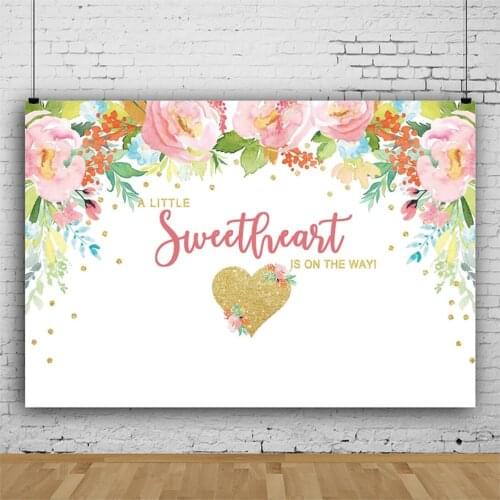 Cartoon Sweet Flowers White Backdrop Photography Background Photo Booth Studio Decor