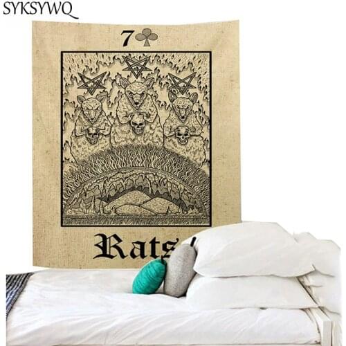 Rats tapiz tarot tapestry wall hanging home decor drap mural bohemian tapestry psychedelic