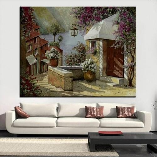 Large size Print Oil Painting Wall painting Il Lampione Oltre La Tenda Decor Wall Art Picture For Living Room paintng No Frame