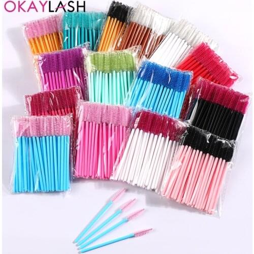OKAYLASH Eyelashes Brushes Eyelashes Extension Tools White Mascara Wands Applicator Eye Lash Comb Spoolers Eyebrow Brush