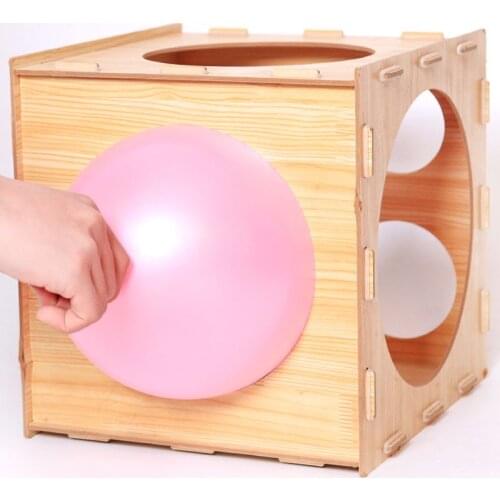 Balloon measurement box, 9-hole balloon size adjustment hole box, square wooden balloon measurement tool round ball box