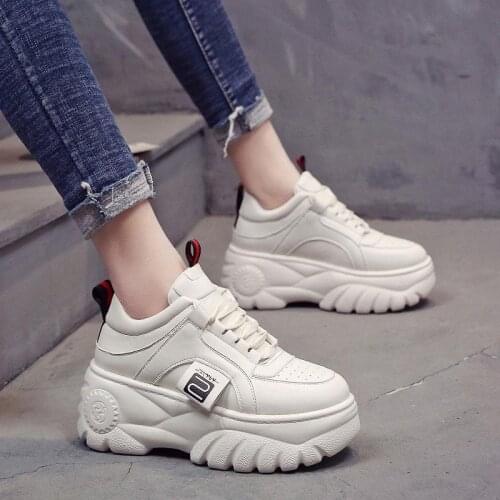 2019 spring and autumn models womens shoes platform shoes thick-soled casual vulcanized shoes increased sneakers
