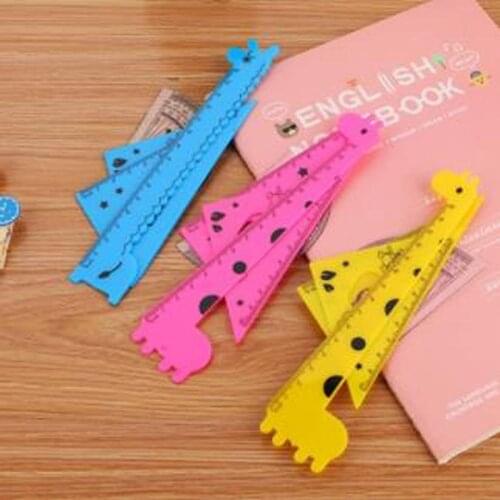 4pcs/set Giraffe Patchwork Ruler Kawaii Stationery Novelty Cute Rulers Student Soft Design Ruler Sewing Rules School Supplies