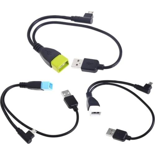 Micro USB 5 Pin Male To USB 2.0 Female Host OTG Y-Splitter Power Adapter Cable