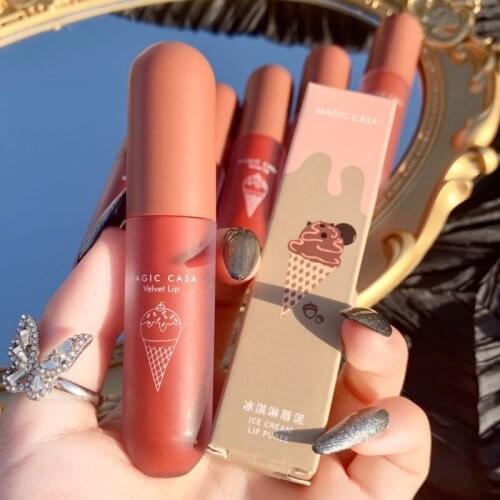Cute Matte Capsule Lip Gloss Waterproof Long Lasting Sexy Red Lip Non-Stick Cup Lip Glaze Moisturize Soft Maquillaje Cosmetics