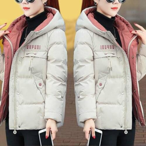 Fashion Winter Clothes Female Jacket Short Coat Hooded Slim Thick Down Cotton Padded Parka Jacket Women Parkas Warm Outerwear