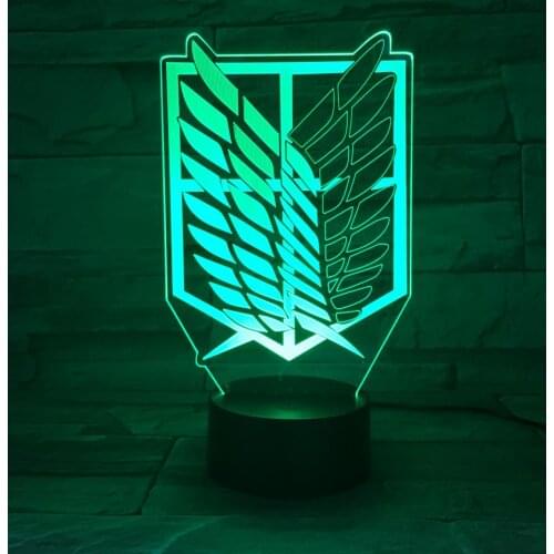 Anime Attack on Titan Night Light Led Logo Children Kids Boys Gift Manga Japanese Anime Bedroom Desk Lamp Shingeki no Kyojin