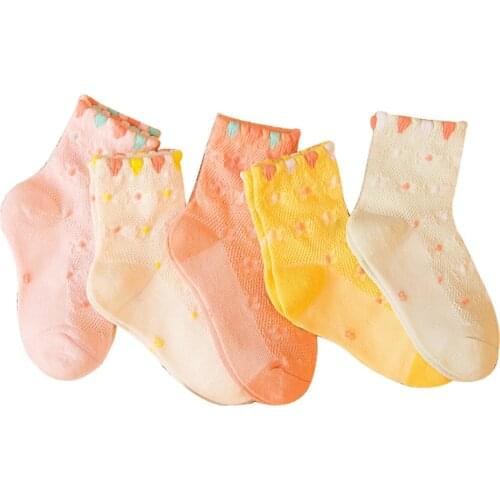 Girls socks 5 pairs/lot 2017 cotton cute children socks 2-11 year kids socks bubble mouth small floral baby girls socks