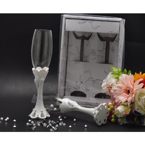 New love heart wedding champagne glass set decoration hanap red wine cup glasses Bride Groom marry cups Wedding party supplies