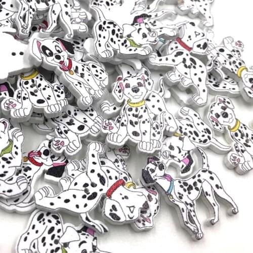 10/50/100pcs Mixed Spotted Dog Wooden Buttons Fit sewing Kids Crafts Scrapbooking WB410