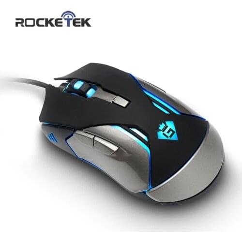 Rocketek high quality USB Gaming Mouse 2400 DPI 6 buttons ergonomic design for desktop computer accessories mice gamer lol PC