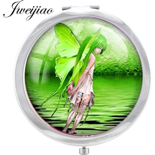 Youhaken Cartoon girls Sketch ART photo Hand Mirror wonderful Brand Design Folding Double Sides Vanity mirror D265