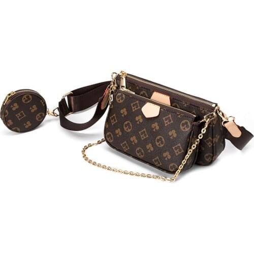 Fashion Brand Designer 3-IN-1 Messenger Handbag Tote Leather Floar Crossbody Handbag Tote Clutch New Shoulder Bag Clutch Totes