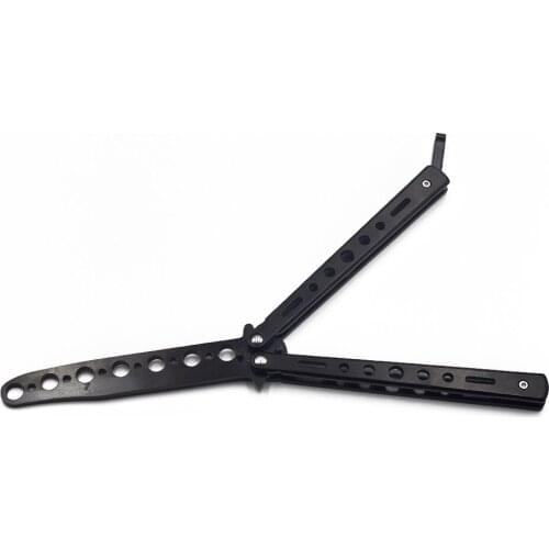 Butterfly Knife butterfly trainer balisong training tool folding knife self defense knife Black not sharpened