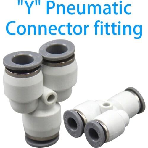 "Y" Pneumatic Connector fitting Tee Union Push In Fitting for Air Pipe joint Pneumatic Fittings PY 1 Pcs